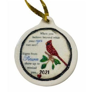 When You Believe Beyond What Your Eyes Can See 2021 Cardinal Christmas Ornament