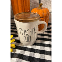 Rae Dunn Teacher Fuel Mug Wood Coaster