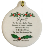 Aunt Porcelain Ornament Favorite Fun Sassy Love Friendship Sparkling Rhinestone - Laurie G Creations