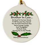Brother in Law Porcelain Ornament Gift Boxed Rhinestone Special Bond Family Love - Laurie G Creations
