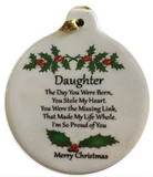 Daughter with Love Porcelain Ornament Love Pure Simple - Laurie G Creations