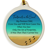 Footprints in the Sand Porcelain Ornament Gift Boxed Ocean Sea Life For Me - Laurie G Creations