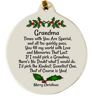 Grandma Porcelain Ornament Love Christmas Simple Honest Strength Love Trust - Laurie G Creations