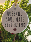 HUSBAND Best Friend Soul Mate Porcelain Ornament Gift Boxed Rhinestone - Laurie G Creations