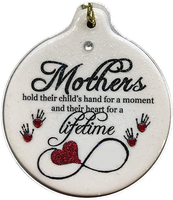 Infinity Mom Dated Mother Holds Her Child's Hand for Short While Their Hearts Forever Ornament - Laurie G Creations