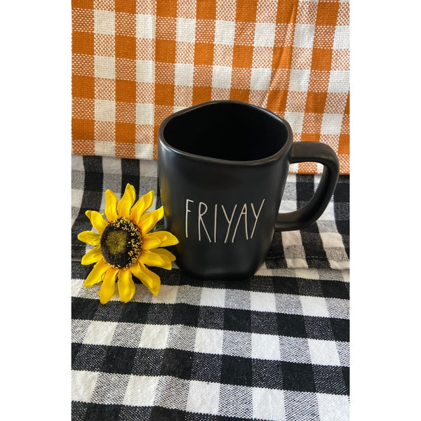 Friyay Rae Dunn Black Coffee Mug TGIF