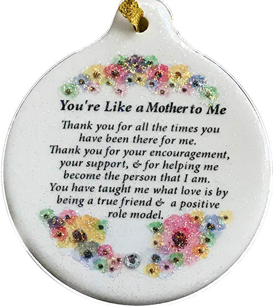 Like a Mother to Me Porcelain Ornament Gift Boxed Rhinestone Floral Detail - Laurie G Creations