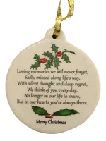 Loving Memories We Will Never Forget Porcelain Ornament Christmas Gift Box - Laurie G Creations
