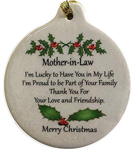Mother in Law Porcelain Ornament Fun Love Friendship Greatest Best Thank You - Laurie G Creations