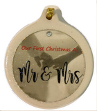Holding Hands Mr & Mrs Porcelain Ornament Christmas Happily Ever After Newlyweds - Laurie G Creations