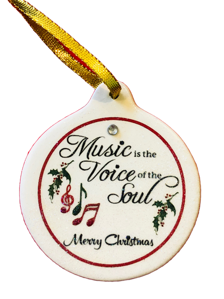 Music is the Voice of the Soul Porcelain Ornament Love Christmas Musician Dancer Sing - Laurie G Creations