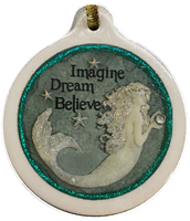 Mermaid Blessing Porcelain Ornament Christmas Imagine Dream Believe - Laurie G Creations