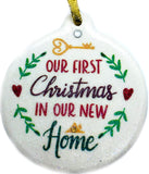 Our First Christmas in Our New Home Porcelain Ornament - Laurie G Creations