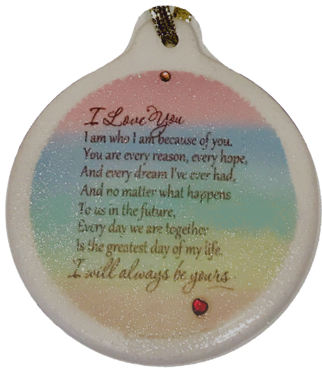 Who I Am Because of You Every Reason Hope Dream I've Ever Had Love Porcelain Ornament Notebook - Laurie G Creations