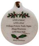 Ivy Love is Patient Love is Kind Porcelain Hanging Gift Ornament Celebrate - Laurie G Creations
