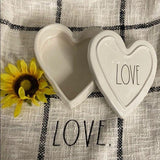 LOVE Ceramic Heart Shape Candy Jewelry Dish NEW