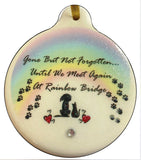 Rainbow Bridge Blessing Porcelain Ornament Loss of Pet Dog Cat - Laurie G Creations