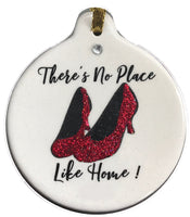 Ruby Red Slippers There's No Place Like Home Porcelain Ornament Gift Boxed Rhinestone Christmas - Laurie G Creations