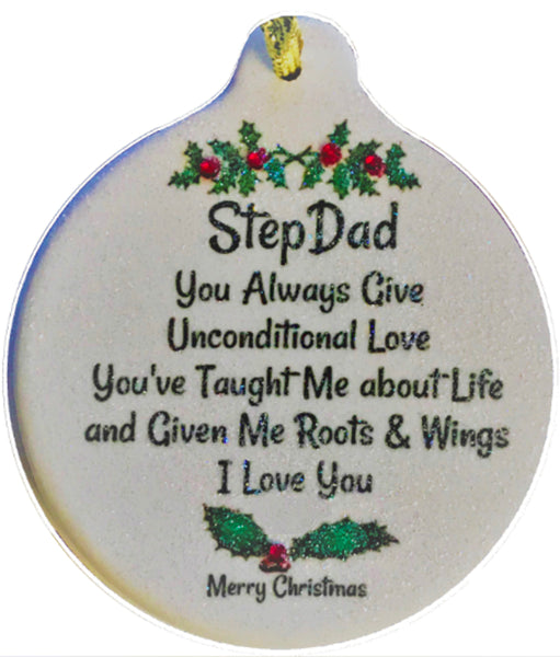Stepdad Porcelain Ornament Adopted Step Father Christmas - Laurie G Creations