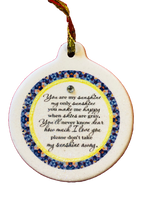 You Are My Sunshine Porcelain Rhinestone Ornament Make Me Happy Skies Are Grey - Laurie G Creations