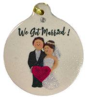 We Got Married Porcelain Ornament Bride Groom Love Wedding Gift - Laurie G Creations