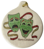Comedy Tragedy Porcelain Ornament Music Theater Ballet Broadway - Laurie G Creations
