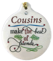 Cousin BFF Porcelain Ornament Gift Boxed Make Best Friend Family Memories - Laurie G Creations