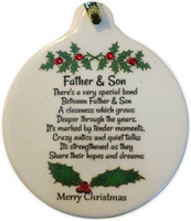 Father & Son Porcelain Ornament Simple Honest Pure Strength Love Trust - Laurie G Creations