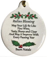 Italian Blessing Like Good Wine Porcelain Ornament Gift Boxed Rhinestone Crystal - Laurie G Creations