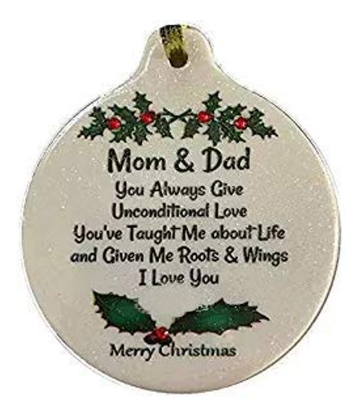 Mom & Dad Porcelain Ornament Favorite Fun Love Friendship Greatest Parents - Laurie G Creations