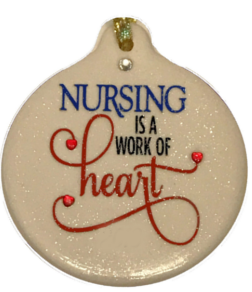 Nursing is a Work of Heart Porcelain Ornament Gift Box Nurse RN LPN PA - Laurie G Creations