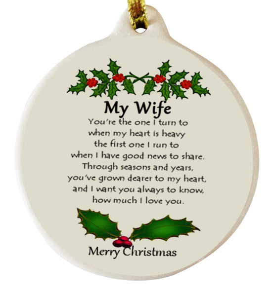 Wife Porcelain Ornament Marriage Fun Love Friendship Greatest Best Friend - Laurie G Creations